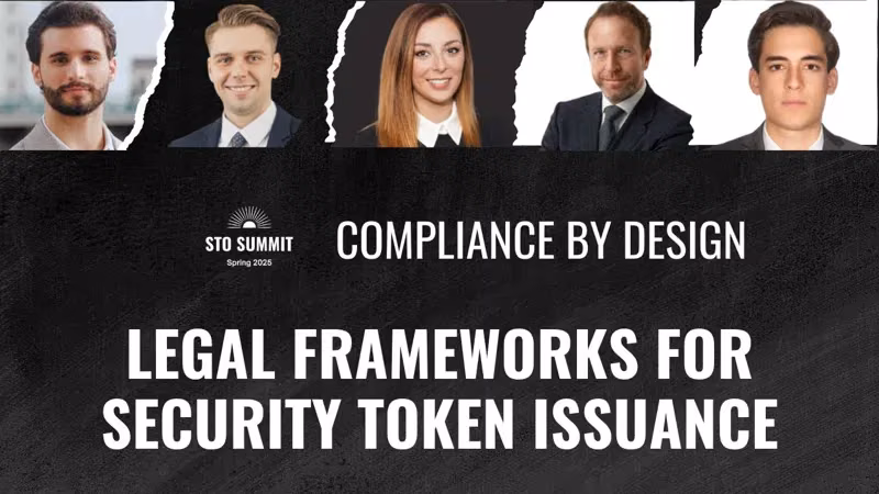 Compliance by Design: Legal Frameworks for Security Token Issuance | STO Summit — cover